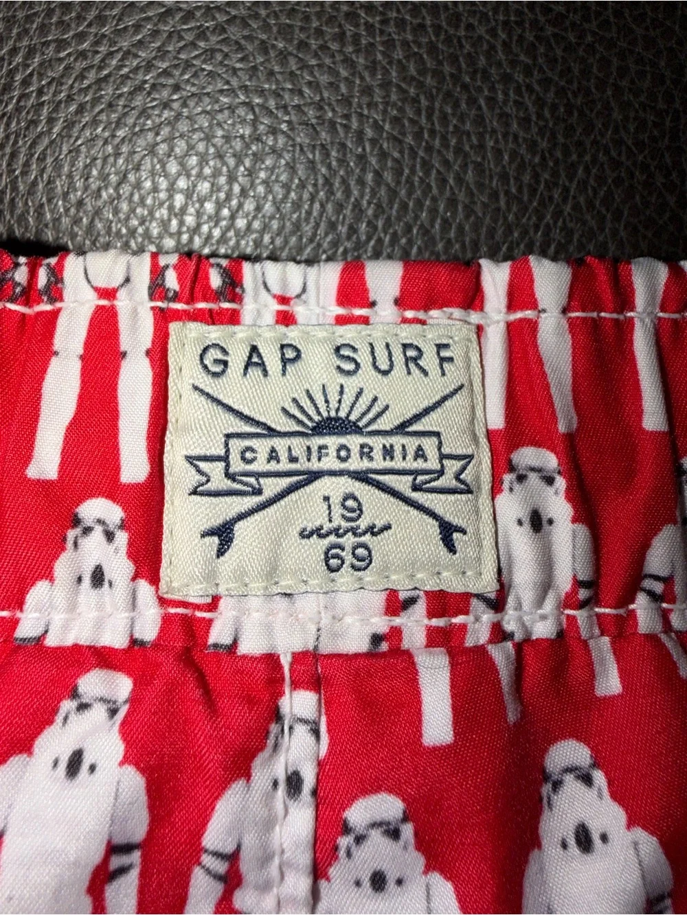 GAP Red Swim Shorts with White Stormtrooper Print